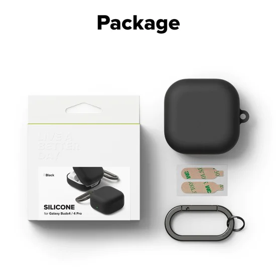Калъф за Samsung Galaxy Buds 4 Pro - Silicone - Ringke - Черен