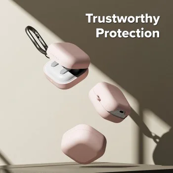 Калъф за Samsung Galaxy Buds 4 Pro - Silicone - Ringke - Розов пясък