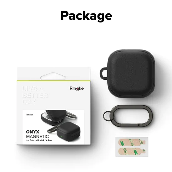 Калъф за Samsung Galaxy Buds 4 / Buds 4 Pro - Protection Case Onyx Magnetic - Ringke - Черен