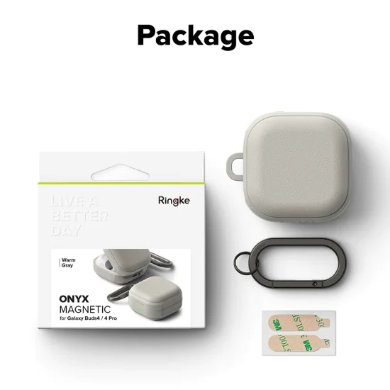 Калъф за Samsung Galaxy Buds 4 Pro - Protection Case Onyx Magnetic - Ringke - Топло сив