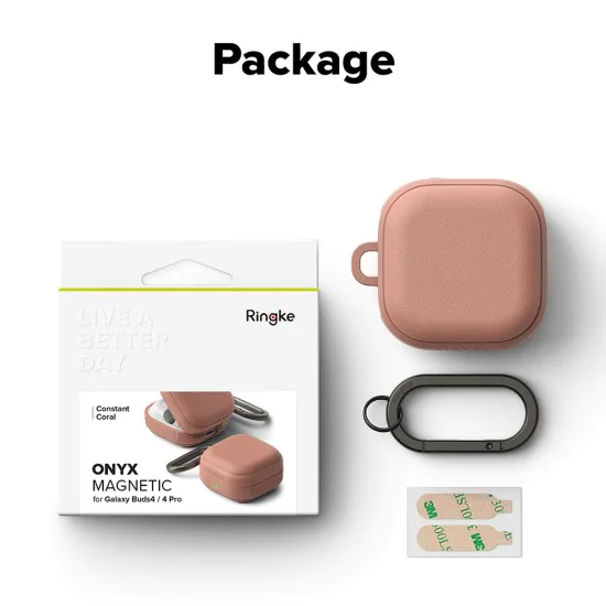 Калъф за Samsung Galaxy Buds 4 Pro - Protection Case Onyx Magnetic - Ringke - Constant Coral