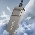 Аудио кабел Yesido YAU82 - Bluetooth Car Player, USB към Jack 3.5mm, Coil Design, Nylon Braided, 1.4m - Черен