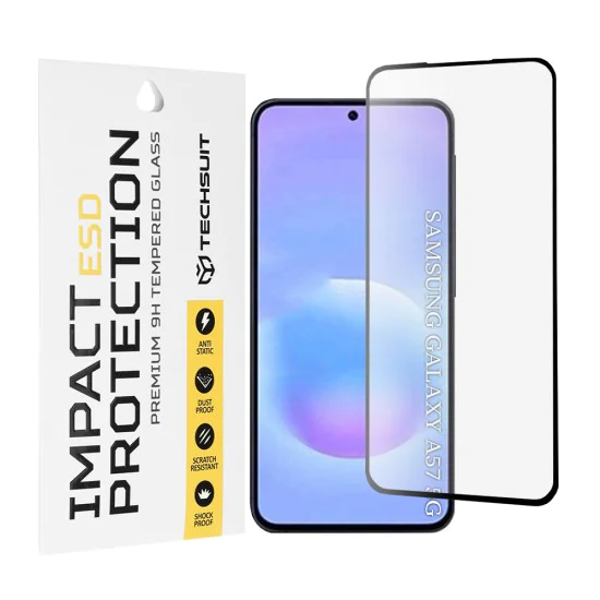 Протектор за Samsung Galaxy A57 5G - ESD Glass - Techsuit - Черен