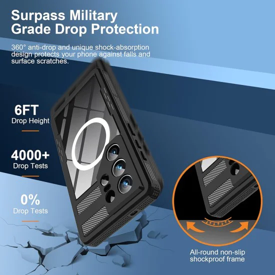 Калъф за Samsung Galaxy S26 Ultra - Waterproof IP68 Case - ShellBox - Черен