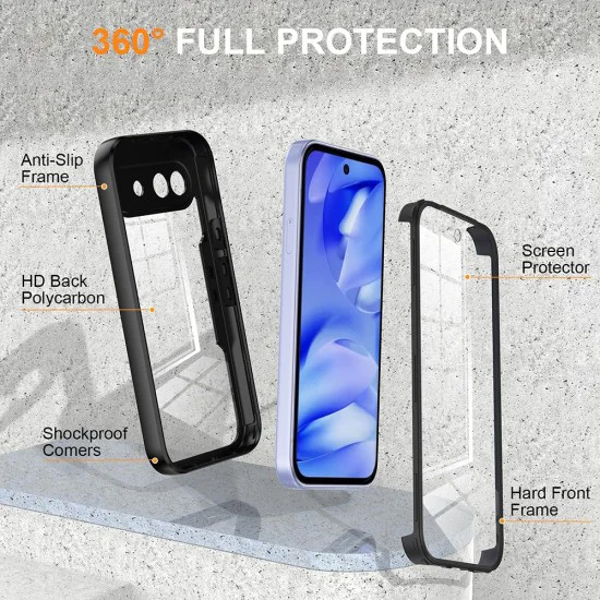 Калъф за Google Pixel 10a - ColorVerse 360 Series + Screen Protector - Techsuit - Черен