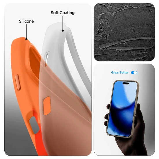 Калъф за iPhone 17 Pro - Silicone Fit MagSafe - Spigen - Оранжев