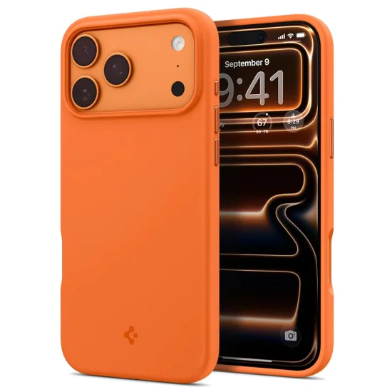 Калъф за iPhone 17 Pro - Silicone Fit MagSafe - Spigen - Оранжев
