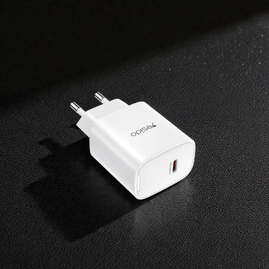 Зарядно устройство за стена Yesido YC01E - Type-C, Fast Charge, PD20W, Intelligent Output - Бяло