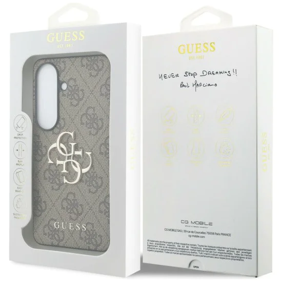 Калъф за Samsung Galaxy S26 - Hardcase 4G Big Metal Logo - Guess - Кафяв