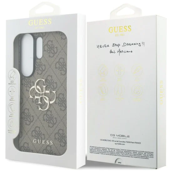 Калъф за Samsung Galaxy S26 Ultra - Hardcase 4G Big Metal Logo - Guess - Кафяв