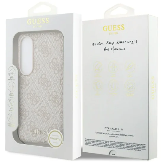 Калъф за Samsung Galaxy S26 - Hardcase 4G Classic Logo Charm - Guess - Розов