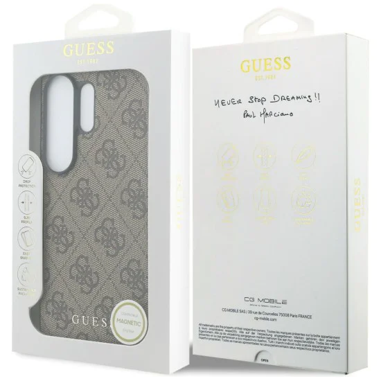 Калъф за Samsung Galaxy S26 Ultra - Hardcase 4G Classic Logo Charm - Guess - Кафяв