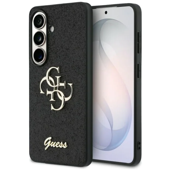Калъф за Samsung Galaxy S26 - Fixed Glitter Big 4G Metal Logo - Guess - Черен