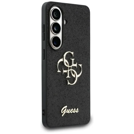 Калъф за Samsung Galaxy S26 - Fixed Glitter Big 4G Metal Logo - Guess - Черен
