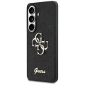 Калъф за Samsung Galaxy S26 - Fixed Glitter Big 4G Metal Logo - Guess - Черен