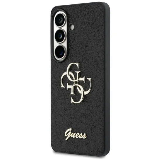 Калъф за Samsung Galaxy S26 - Fixed Glitter Big 4G Metal Logo - Guess - Черен