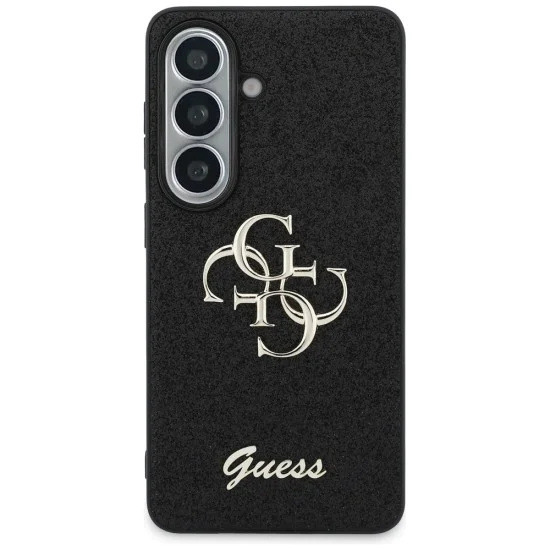 Калъф за Samsung Galaxy S26 - Fixed Glitter Big 4G Metal Logo - Guess - Черен