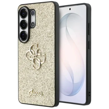 Калъф за Samsung Galaxy S26 Ultra - Fixed Glitter Big 4G Metal Logo - Guess - Златист