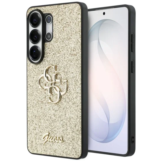 Калъф за Samsung Galaxy S26 Ultra - Fixed Glitter Big 4G Metal Logo - Guess - Златист