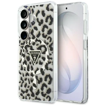 Калъф за Samsung Galaxy S26 - IML Leopard Print Triangle - Guess - Черен