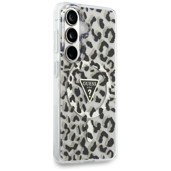 Калъф за Samsung Galaxy S26 - IML Leopard Print Triangle - Guess - Черен