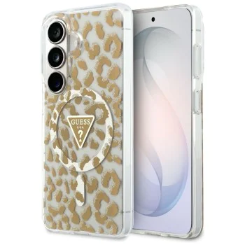 Калъф за Samsung Galaxy S26 - IML Leopard Print Triangle - Guess - Кафяв