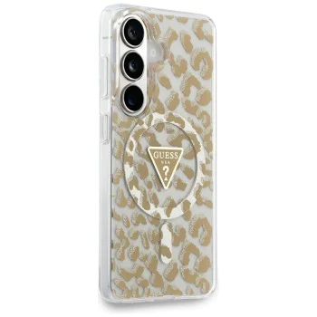 Калъф за Samsung Galaxy S26 - IML Leopard Print Triangle - Guess - Кафяв