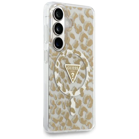 Калъф за Samsung Galaxy S26 - IML Leopard Print Triangle - Guess - Кафяв