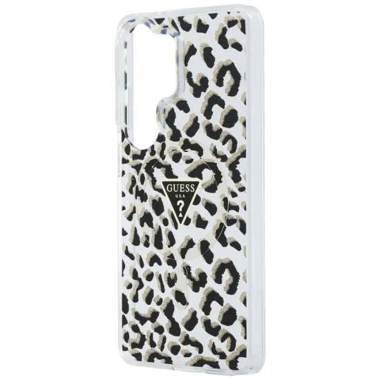 Калъф за Samsung Galaxy S26 Ultra - IML Leopard Print Triangle MagSafe - Guess - Черен