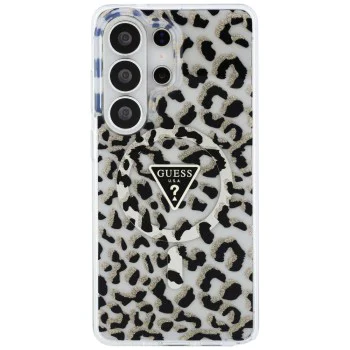 Калъф за Samsung Galaxy S26 Ultra - IML Leopard Print Triangle MagSafe - Guess - Черен