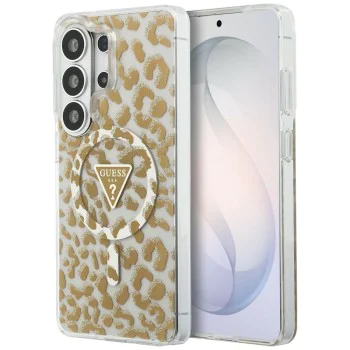 Калъф за Samsung Galaxy S26 Ultra - IML Leopard Print Triangle MagSafe - Guess - Кафяв