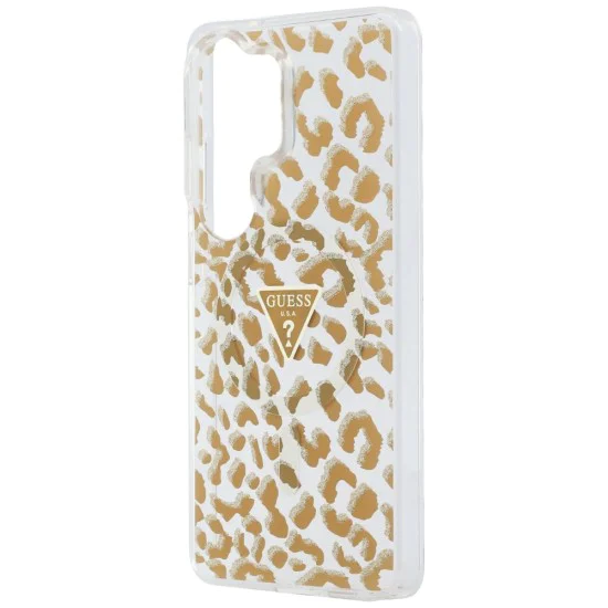 Калъф за Samsung Galaxy S26 Ultra - IML Leopard Print Triangle MagSafe - Guess - Кафяв