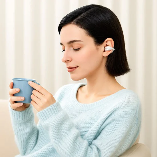 Безжични слушалки Acefast Aceclip Pro (FA006) - OWS Stereo, BT 5.4, Dual-mic Noise Cancelling, 400mAh, IP55, Type-C - Златни
