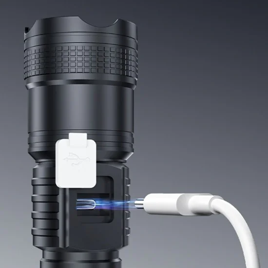 Фенер Yesido TC11 - Telescopic Zoom, White Laser LED, 3 режима, презареждаем, Digital Display, 3W, 1200mAh - Черен