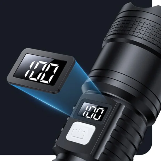 Фенер Yesido TC11 - Telescopic Zoom, White Laser LED, 3 режима, презареждаем, Digital Display, 3W, 1200mAh - Черен