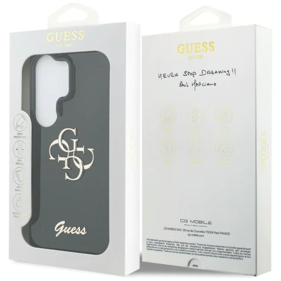 Калъф за Samsung Galaxy S26 Ultra - IML Big Metal 4G Script - Guess - Черен