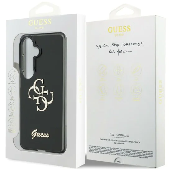 Калъф за Samsung Galaxy S26 - IML Big Metal 4G Script - Guess - Черен