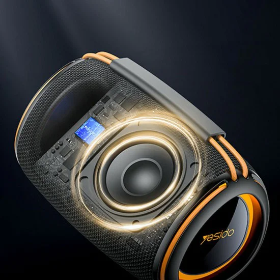 Безжична колонка Yesido YSW39 - Bluetooth 5.3, RGB Lighting, TWS, TF Card, USB, AUX, 1200mAh, 20W - Черна