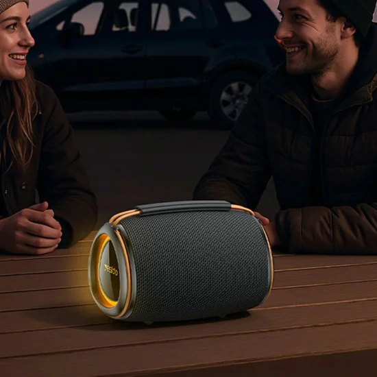 Безжична колонка Yesido YSW39 - Bluetooth 5.3, RGB Lighting, TWS, TF Card, USB, AUX, 1200mAh, 20W - Черна