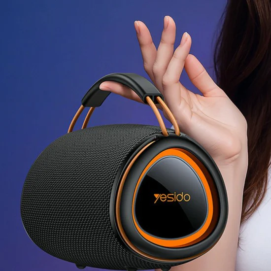 Безжична колонка Yesido YSW39 - Bluetooth 5.3, RGB Lighting, TWS, TF Card, USB, AUX, 1200mAh, 20W - Черна