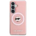 Калъф за Samsung Galaxy S26 Plus - IML Choupette Head on KL Repeated Logo MagSafe - Karl Lagerfeld - Розов