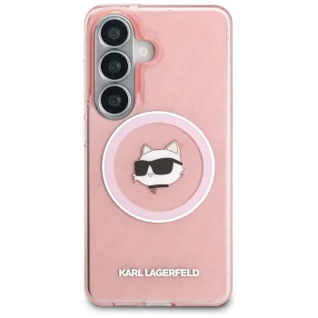 Калъф за Samsung Galaxy S26 Plus - IML Choupette Head on KL Repeated Logo MagSafe - Karl Lagerfeld - Розов
