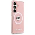 Калъф за Samsung Galaxy S26 Plus - IML Choupette Head on KL Repeated Logo MagSafe - Karl Lagerfeld - Розов