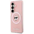 Калъф за Samsung Galaxy S26 Plus - IML Choupette Head on KL Repeated Logo MagSafe - Karl Lagerfeld - Розов