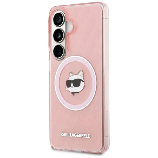 Калъф за Samsung Galaxy S26 Plus - IML Choupette Head on KL Repeated Logo MagSafe - Karl Lagerfeld - Розов
