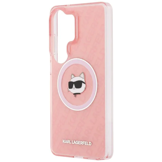 Калъф за Samsung Galaxy S26 Ultra - IML Choupette Head on KL Repeated Logo MagSafe - Karl Lagerfeld - Розов
