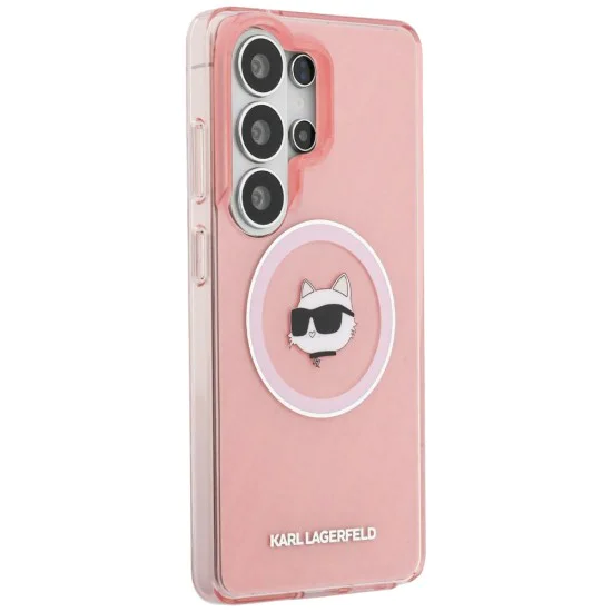 Калъф за Samsung Galaxy S26 Ultra - IML Choupette Head on KL Repeated Logo MagSafe - Karl Lagerfeld - Розов