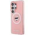 Калъф за Samsung Galaxy S26 Ultra - IML Choupette Head on KL Repeated Logo MagSafe - Karl Lagerfeld - Розов