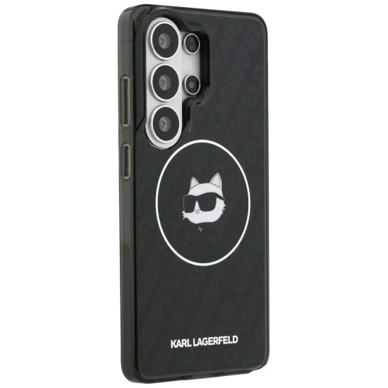 Калъф за Samsung Galaxy S26 Ultra - IML Choupette Head on KL Repeated Logo MagSafe - Karl Lagerfeld - Черен