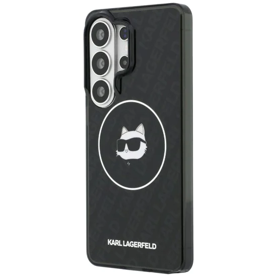 Калъф за Samsung Galaxy S26 Ultra - IML Choupette Head on KL Repeated Logo MagSafe - Karl Lagerfeld - Черен